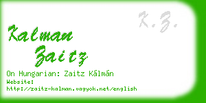 kalman zaitz business card